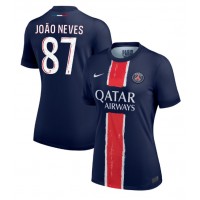 Paris Saint-Germain Joao Neves #87 Fotballklær Hjemmedrakt Dame 2024-25 Kortermet